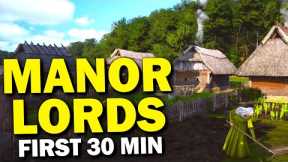 Manor Lords Demo first 30 minutes of gameplay - Settlement building, third person mode