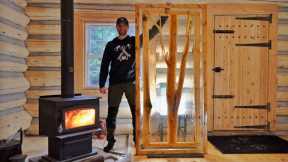 Building a Door with 150lbs of Clear Epoxy! First Fire of Autumn.  / Ep99 / Outsider Cabin Build