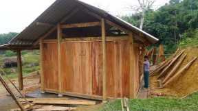 Full Video: Build CABIN Complete House, Wood wall processing Skills, 100 Days on the Farm Wooden Hut