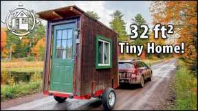 Micro TINY HOUSE on wheels built for $1800 & towed w/ a car