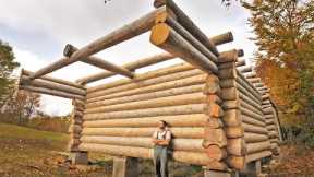 One Year of Log Cabin Building / One Man Building His Dream House