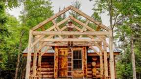 Building a Timber Frame Outdoor Kitchen Alone at My Off Grid Log Cabin