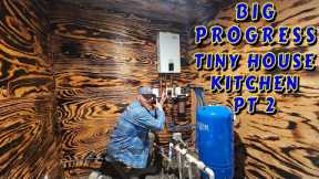 CUSTOM TINY HOUSE KITCHEN PT2, homesteading, off-grid, cabin build, DIY, HOW TO, sawmill, tractor