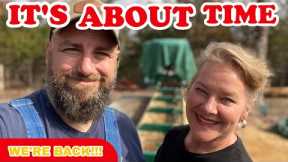 WE'RE FINALLY HOME! |tiny house, homesteading, cabin build, DIY HOW TO sawmill tractor tiny cabin