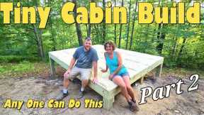 Tiny Off-Grid Cabin Build in the Woods: Floor Joists & Subfloor Part 2