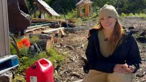 Her husband died. She moved to Alaska to build their dream cabin ALONE.