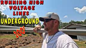 INSTALLING ELECTRIC ON NEW LAND MASSIVE UNDERTAKEN |tiny house, cabin build, DIY tractor tiny cabin