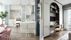 Interior Design:  A Basic Condo Customized With Color, Pattern And Statement Lighting
