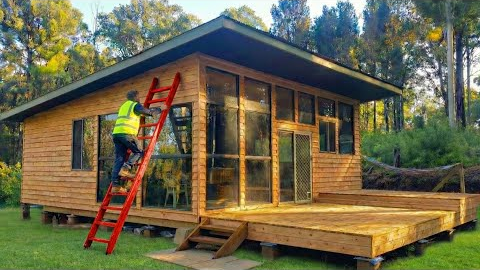 He Left the City and Built an Off-Grid Cabin Like Nothing You've Ever Seen