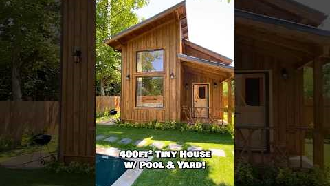 400-sqft #tinyhouse w/ pool  & yard 🏡