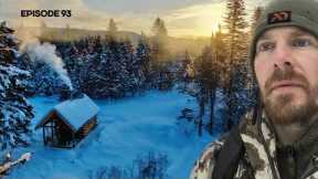 Log Outhouse Walls + Roof, Ice Fishing |EP93| Log Cabin Build on Off-Grid Homestead