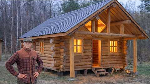 2 Years Building a Massive Log Cabin Alone in the Forest