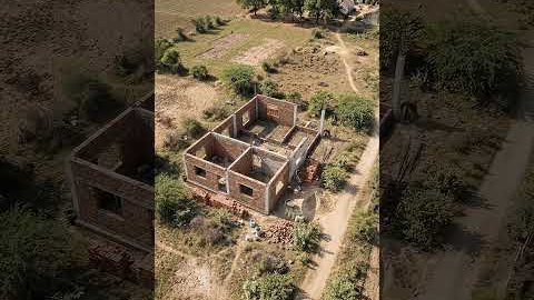 Village House Construction  From Empty Land to Beautiful Rural Home Drone Timelapse Transformation