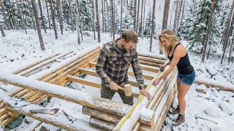 A Couple Built a Wooden Cabin by Themselves in 2.5 Years Using Only Basic Tools: @NickandMaela‬