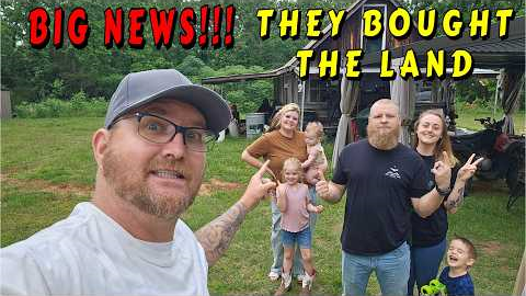 BIG NEWS THEY BOUGHT THE LAND |tiny house, homesteading, off-grid, cabin build, DIY HOW TO sawmill