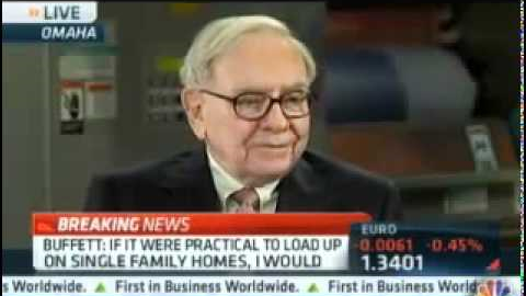 Warren Buffet commented about Single Family Homes Rental Properties on CNBC