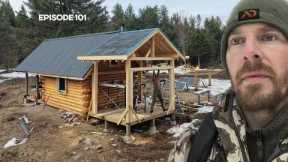 Cabin Addition: Master Bedroom, Bathroom |EP101| Log Cabin Build on Off-Grid Homestead