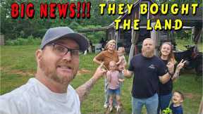 BIG NEWS THEY BOUGHT THE LAND |tiny house, homesteading, off-grid, cabin build, DIY HOW TO sawmill