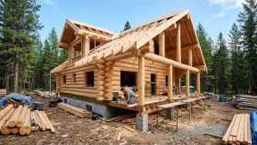 Single Dad Builds an Incredible Dream Cabin Alone in the Forest | Start to Finish @LifeontheMoose
