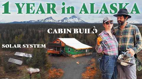 1 Year Off Grid in Alaska - Everything We Built on Our Abandoned Homestead Timelapse