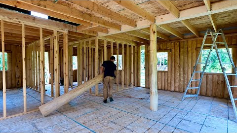 Building A Log Cabin To Raise My Family In | Final Logs | Loft