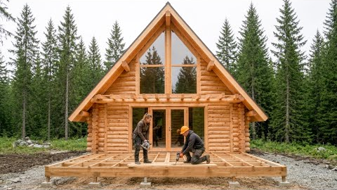 Couple Builds Their OFF-GRID Luxury Wooden Cabin Deep in the Forest | by @OneFootOfftheGrid   ​