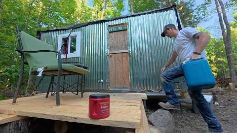 Log Cabin Build on Off-Grid Homestead Solo | Live in a Tiny House...