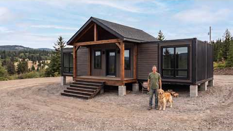 He Built an Off-Grid Cabin from 2 Shipping Containers... ALONE | Full Build | @GrumpyToadCreations