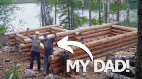BUILDING AN ISLAND LOG CABIN WITH MY DAD!