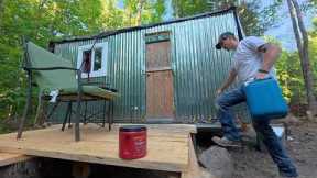 Log Cabin Build on Off-Grid Homestead Solo | Live in a Tiny House...