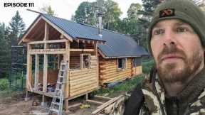 Master Bedroom, Bathroom: Walls & Appliances |EP111| Log Cabin Build on Off-Grid Homestead