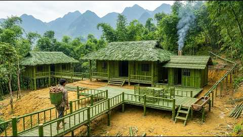His Wife Left Him, So He Built a Bamboo Home and Started a New Life