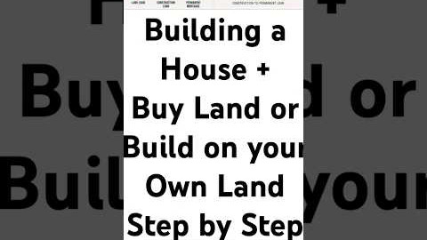 Building a House. Buy Land and Build Your Dream Home Or Build on Your Own Land. #customhome #loan