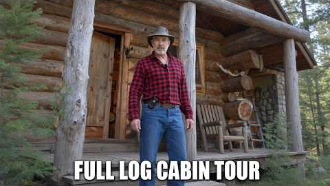 I Built This Off-Grid Log Cabin Alone With Hand Tools (Complete Walkthrough)